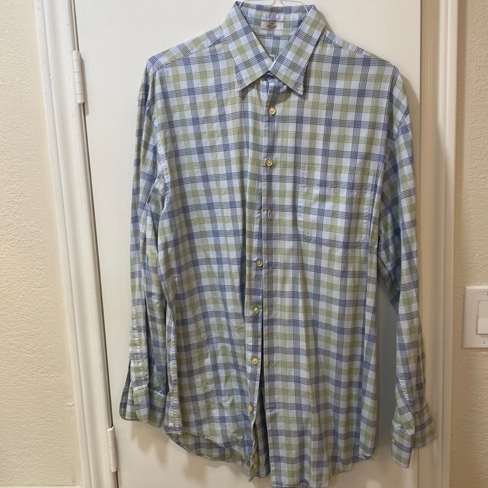 Peter Millar Blue/Green Button Down L - image 2